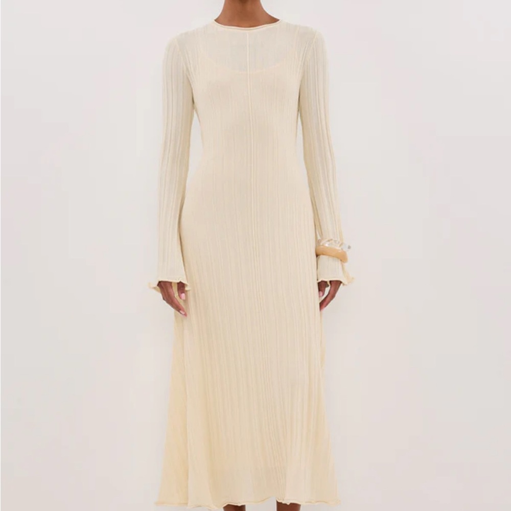 DISSH Cream Long Sleeve Dress